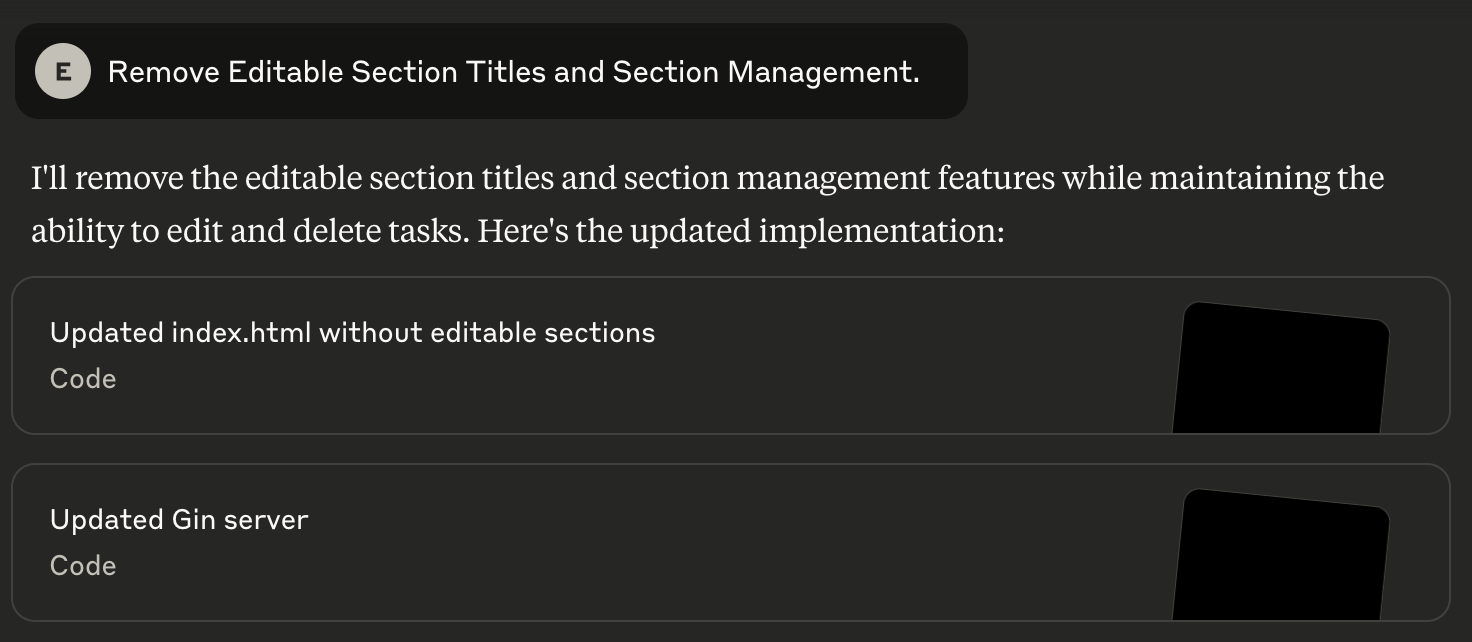 One other annoying aspect that I stumbled upon was the AI adding features that I did not request. I had to go back after multiple prompts and ask it to remove them.